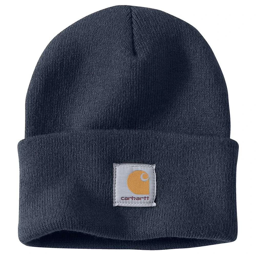 Carhartt Caps: Navy Blue Acrylic Knit Watch Hat A18 NVY 3 Carhartt Caps: Navy Blue Acrylic Knit Watch Hat A18 NVY