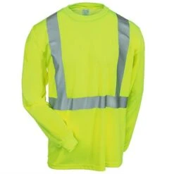 Occunomix Shirts: Men's High Visibility Yellow Long Sleeve Shirt LUX LSET2B -Outlet Vestucia Store occulux lux lset2b f 01 1