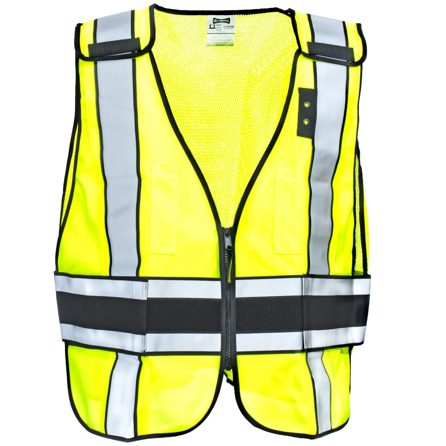 Occunomix Vests: Men's LUX DPS DOR Deluxe Plain High Viz Safety Vest 4 Occunomix Vests: Men's LUX DPS DOR Deluxe Plain High Viz Safety Vest - Image 2