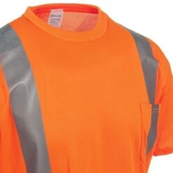 Occunomix Shirts: Men's High Visibility Orange LUX SSETP2B O Moisture Wicking Shirt -Outlet Vestucia Store occunomix lux ssetp2b org cd 01