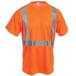 Occunomix Shirts: Men's High Visibility Orange LUX SSETP2B O Moisture Wicking Shirt -Outlet Vestucia Store occunomix lux ssetp2b org f 01