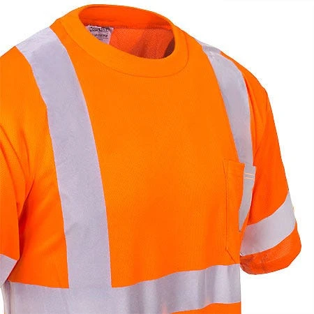 Occunomix Shirts: Hi Vis LUX SSETP3B OR Men's Orange Reflective Shirt 4 Occunomix Shirts: Hi Vis LUX SSETP3B OR Men's Orange Reflective Shirt - Image 2