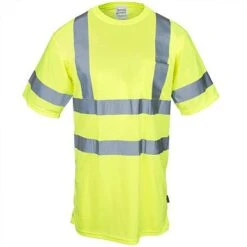 Occunomix Shirts: Men's Hi Vis Yellow LUX SSETP3B YLW Reflective Shirt -Outlet Vestucia Store occunomix lux ssetp3b ylw f 01