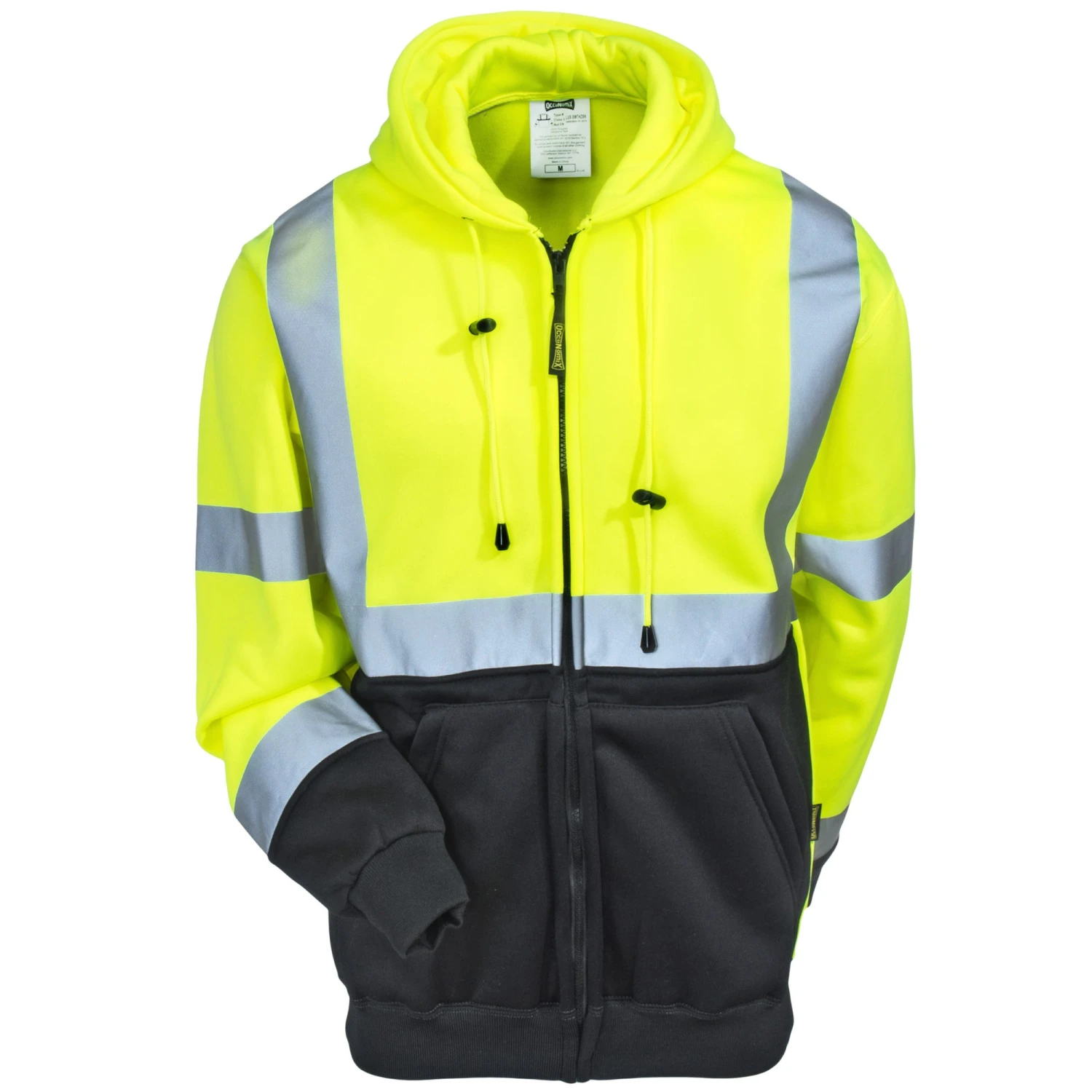 Occunomix Sweatshirts: Men's LUX SWTHZBK High Viz Black Bottom Full-Zip Sweatshirt 5 Occunomix Sweatshirts: Men's LUX SWTHZBK High Viz Black Bottom Full-Zip Sweatshirt - Image 3