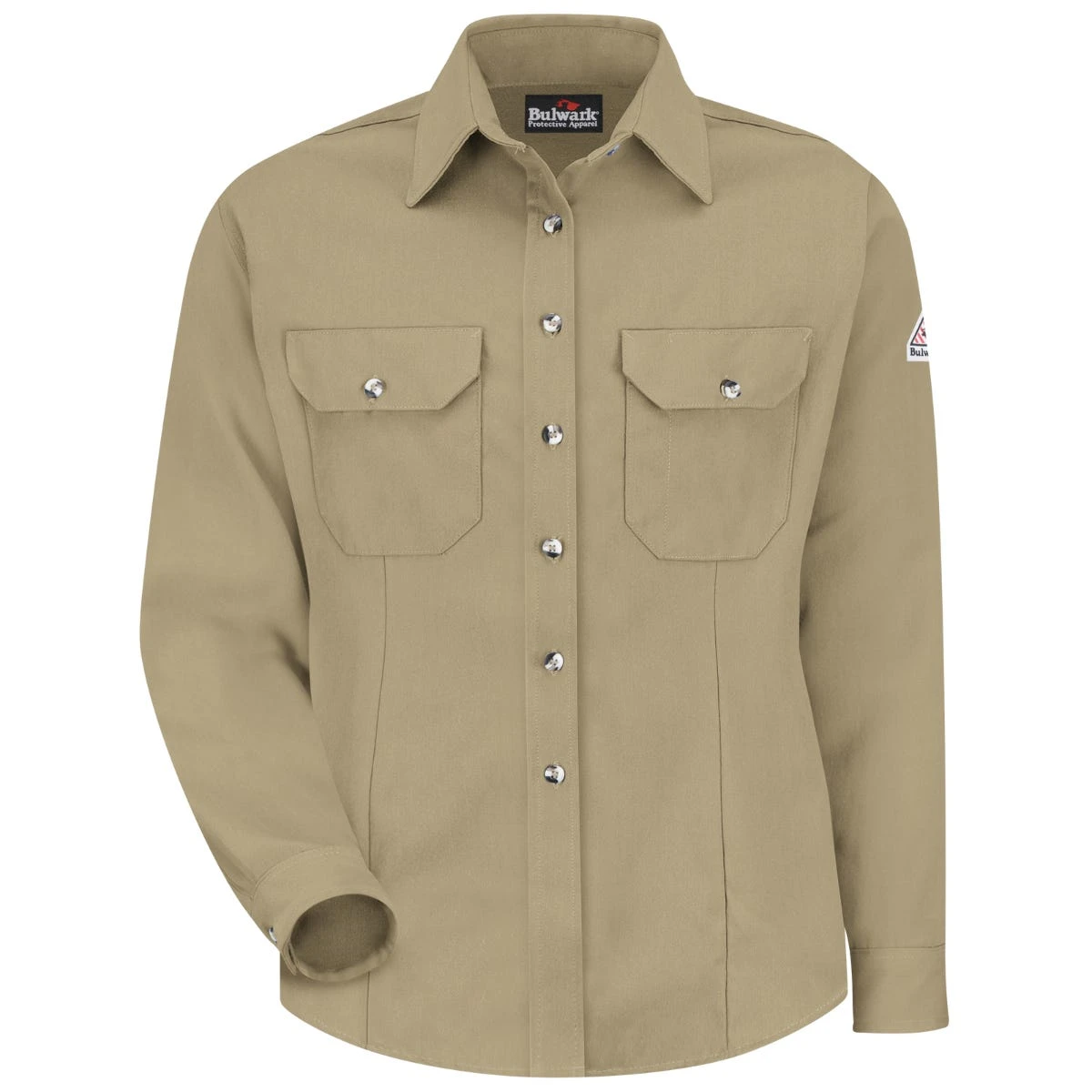 Bulwark Shirt: Women's SMU3 Khaki KHB Flame-Resistant Dress Uniform Shirt 3 Bulwark Shirt: Women's SMU3 Khaki KHB Flame-Resistant Dress Uniform Shirt