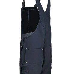 Carhartt Overalls: Men's R37 BLK Black Cotton Duck Zip Bib Overalls -Outlet Vestucia Store r37blk carharttl 01 1