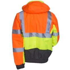 Radians Jackets: Men's SJ12 3ZMS High-Visibility Quilt-Lined Hooded Bomber Jacket