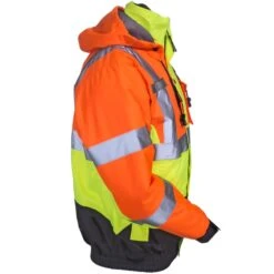 Radians Jackets: Men's SJ12 3ZMS High-Visibility Quilt-Lined Hooded Bomber Jacket -Outlet Vestucia Store radians sj12 3zms r 01