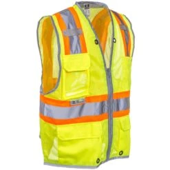 Radians Vests: Unisex High Visibility SV6H G Green ANSI Class 2 Pocketed Vest -Outlet Vestucia Store radians sv6hg r 01