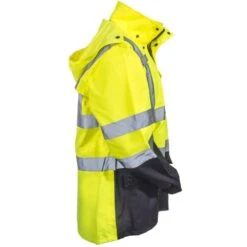 Radians Jackets: Unisex RW30 3Z1Y Hi Vis ANSI Class 3 Hooded Rain Jacket -Outlet Vestucia Store radwear rw30 3z1y r 01