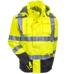 Radians Jackets: Unisex Hi Vis RW32 3Z1Y Green ANSI Class 3 Rain Jacket -Outlet Vestucia Store radwear rw32 3z1y f 01