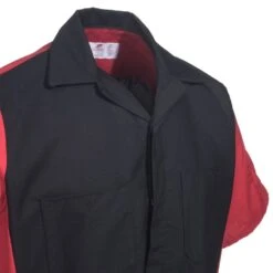 Red Kap Shirts: Men's SY20 BR Black/Red Short-Sleeve Ripstop Crew Uniform Shirt