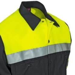 Red Kap Shirts: High Vis Colorblock SY70 YC Men's Charcoal Ripstop Button Down Shirt 7 Red Kap Shirts: High Vis Colorblock SY70 YC Men's Charcoal Ripstop Button Down Shirt -Outlet Vestucia Store red kap sy70yc2 cd 01