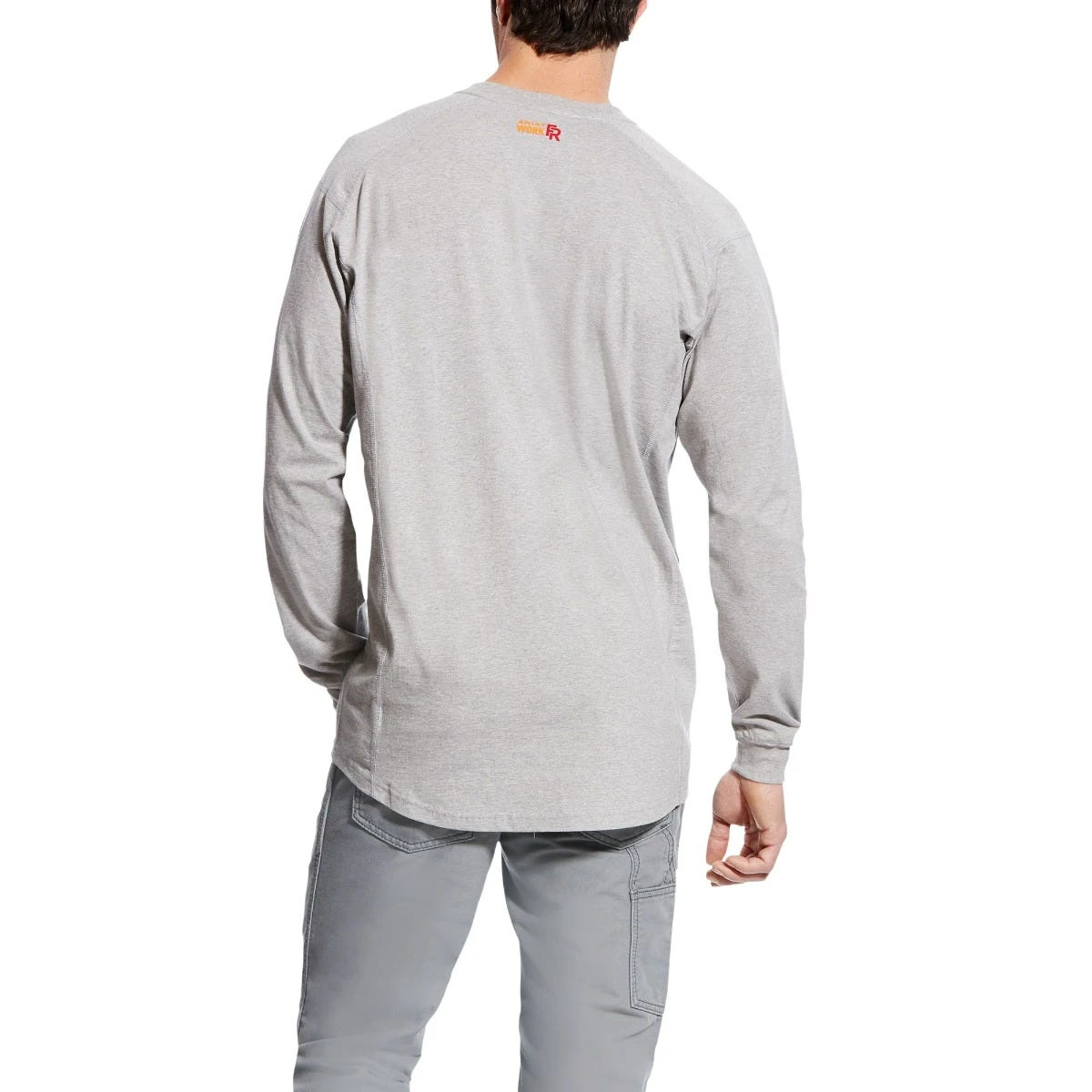 Ariat Work FR: Men's 10022599 Silver Fox Heather Flame Resistant Air Lightweight Long Sleeve Henley Shirt 4 Ariat Work FR: Men's 10022599 Silver Fox Heather Flame Resistant Air Lightweight Long Sleeve Henley Shirt - Image 2