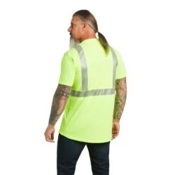 Ariat Rebar Workwear: Men's 10039196 Hi-Vis Yellow ANSI T-Shirt -Outlet Vestucia Store s22 mns work 10039196 back