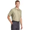 Red Kap Shirt: Men's SP24LT Light Tan Short Sleeve Industrial Work Shirt 2 Red Kap Shirt: Men's SP24LT Light Tan Short Sleeve Industrial Work Shirt -Outlet Vestucia Store sp24 lighttan model 3q 042015