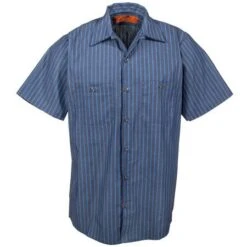 Red Kap Shirts: Men's SP24 EX Industrial Blue Striped Work Shirt 6 Red Kap Shirts: Men's SP24 EX Industrial Blue Striped Work Shirt -Outlet Vestucia Store sp24ex9 redkapf 01