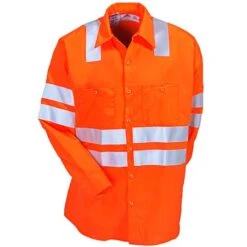 Red Kap Shirts: Men's SS14 OF High Visibility Orange Long Sleeve Work Shirt -Outlet Vestucia Store ss14or2 redkapf 01