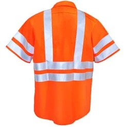 Red Kap Shirts: ANSI Class 3 High Visibiilty Orange Work Shirt SS24OF -Outlet Vestucia Store ss24or2 redkapb 01