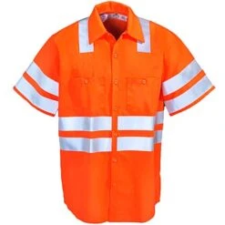 Red Kap Shirts: ANSI Class 3 High Visibiilty Orange Work Shirt SS24OF -Outlet Vestucia Store ss24or2 redkapf 01