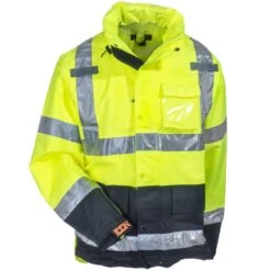 Tingley Jackets: Men's Yellow-Green High-Visibility J24122 Waterproof Jacket -Outlet Vestucia Store tingley j24122 ylw f 01