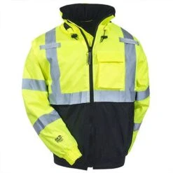 Tingley Jackets: Men's High-Visibility Waterproof J26112 Insulated Hooded Jacket -Outlet Vestucia Store tingley j26112 f 01