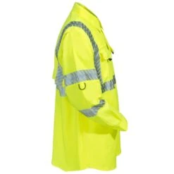 Tingley Shirts: Job Sight Class 3 Men's High Vis Lime S76522 Long-Sleeve Sportsman Shirt