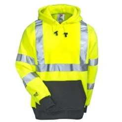 Tingley Sweatshirts: Men's S78322 Hi-Viz Yellow Job Sight Class 3 Pullover Hoodie -Outlet Vestucia Store tingley s78322 f 01 1