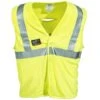 Tingley Vests: Men's High-Visibility FR V81622 Reflective Lime Safety Vest -Outlet Vestucia Store tingley v81622 f 01