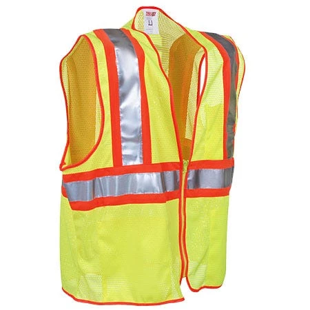 Tingley Vests: Unisex Neon Green Two-Tone V70642 High-Visibility Work Vest 4 Tingley Vests: Unisex Neon Green Two-Tone V70642 High-Visibility Work Vest - Image 2