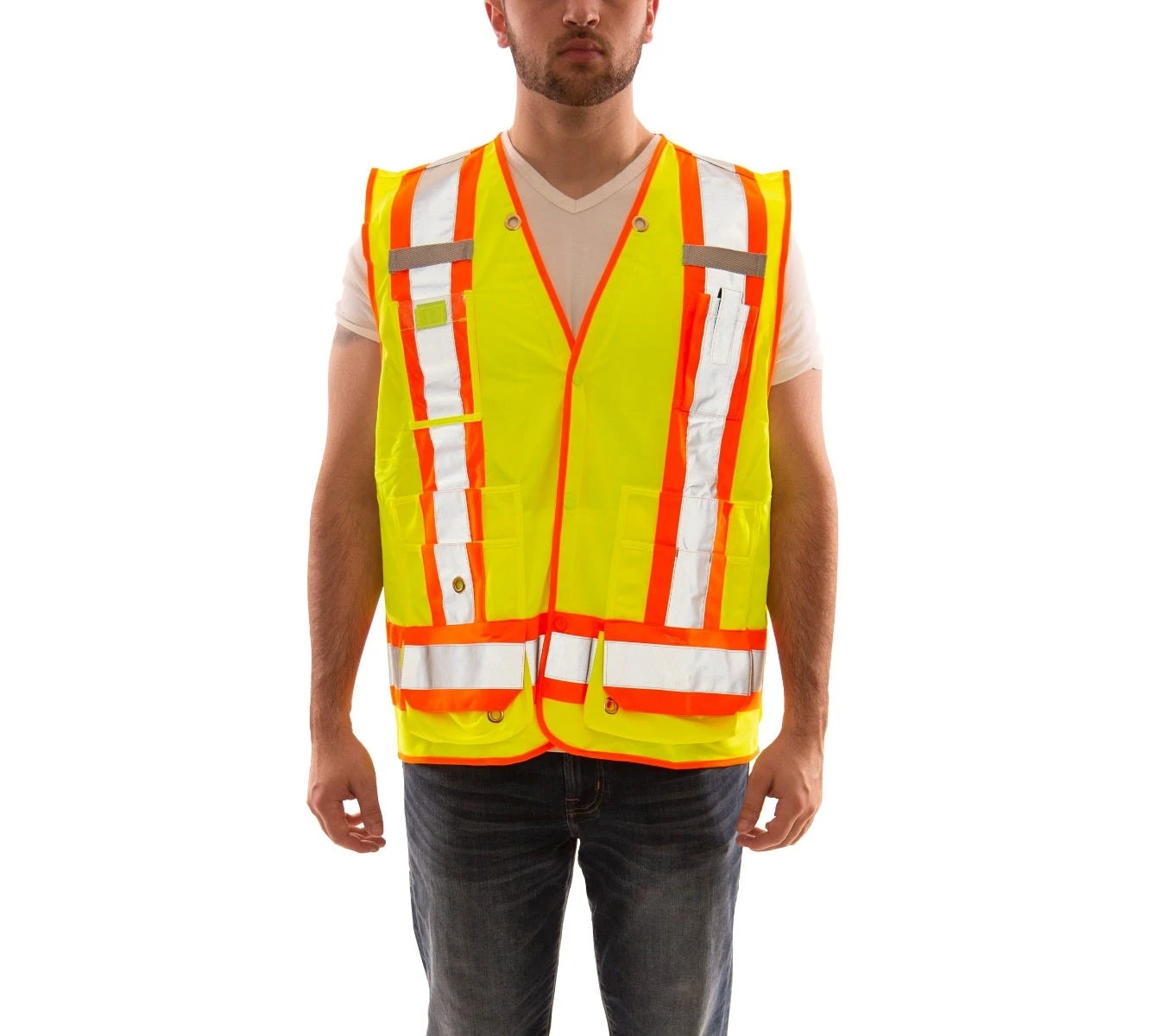 Tingley Vest: Unisex V71852C Fluorescent Yellow Orange X Back Two Tone Surveyor Vest 3 Tingley Vest: Unisex V71852C Fluorescent Yellow Orange X Back Two Tone Surveyor Vest